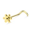 Flower Silver Curved Nose Stud NSKB-729